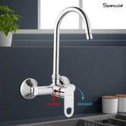 Ornamix Single Lever Wall Mount Kitchen Sink Mixer Tap with Swivel Spout (18 Inches) - by Specule